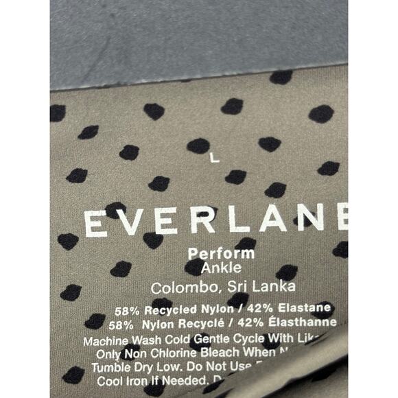 Everlane Polka Dot Perform Ankle Leggings Taupe Grey - Picture 4 of 5
